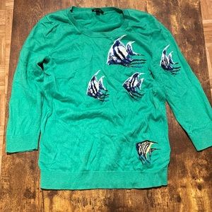 Talbots angelfish sweater, three-quarter sleeve